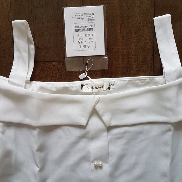 Classic & Best White Cold-Shoulder Dress, One Size - Picture 3 of 9